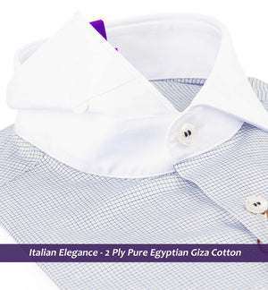 Montford- Navy & White Pin Check- White Collar
