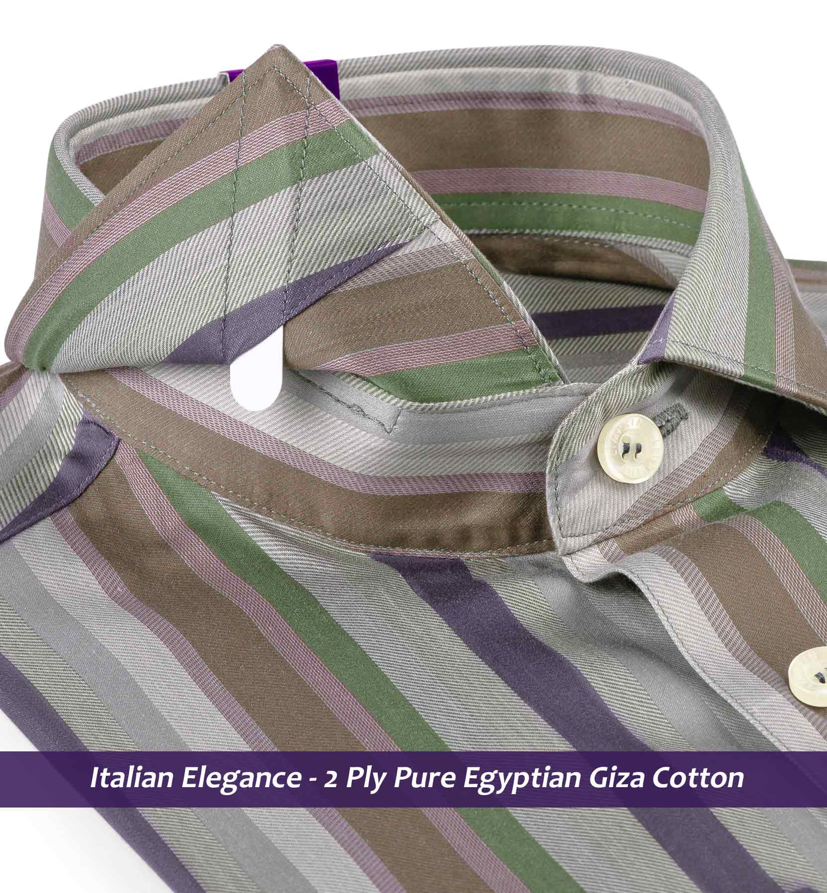 Nostrand- Flint Grey & Emerald Green Stripe