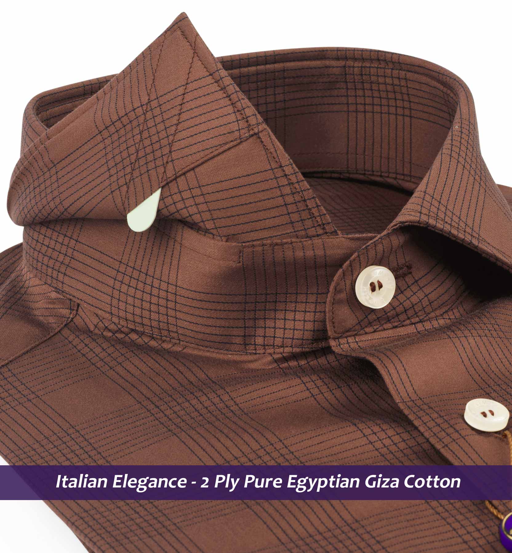 Cairoli- Cinnamon Brown & Navy Check