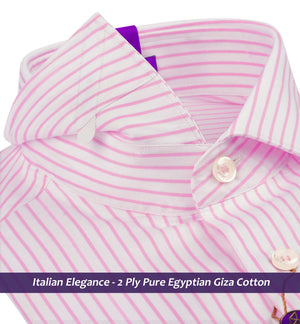 Lombardy- Flamingo Pink & White Stripe