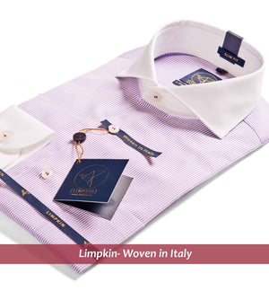 Porus- Lilac & White Stripe with White Collar