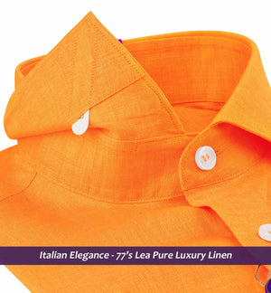 Nikiti- Tangerine Orange Linen- 77's Lea Pure Luxury Linen