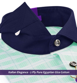 Brighton- Emerald Green & White Check- Navy Collar