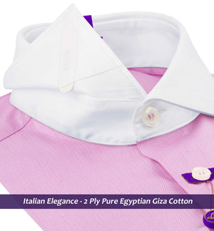 Denton- Flamingo Pink Stripe- White Collar