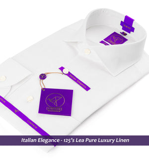 Athens- Pristine Pure White Linen- 125's Lea Pure Luxury Linen