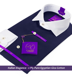 Nevada- Navy Magical Solid- White Collar