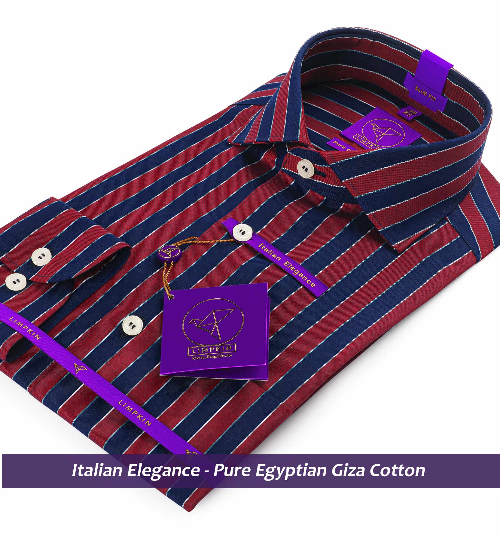 Geneva- Burgundy & Navy Magical Stripe