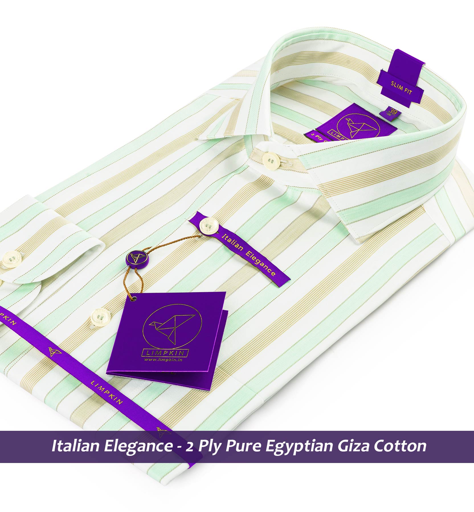 Niagara- Mint Green & Beige Stripe