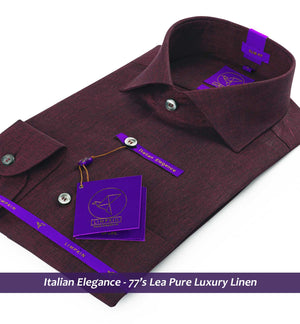 Moncler- Deep Burgundy Solid Linen- 77's Lea Pure Luxury Linen