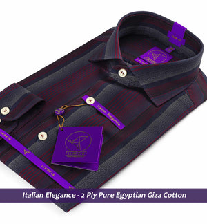 Stockholm- Burgundy & Navy Stripe