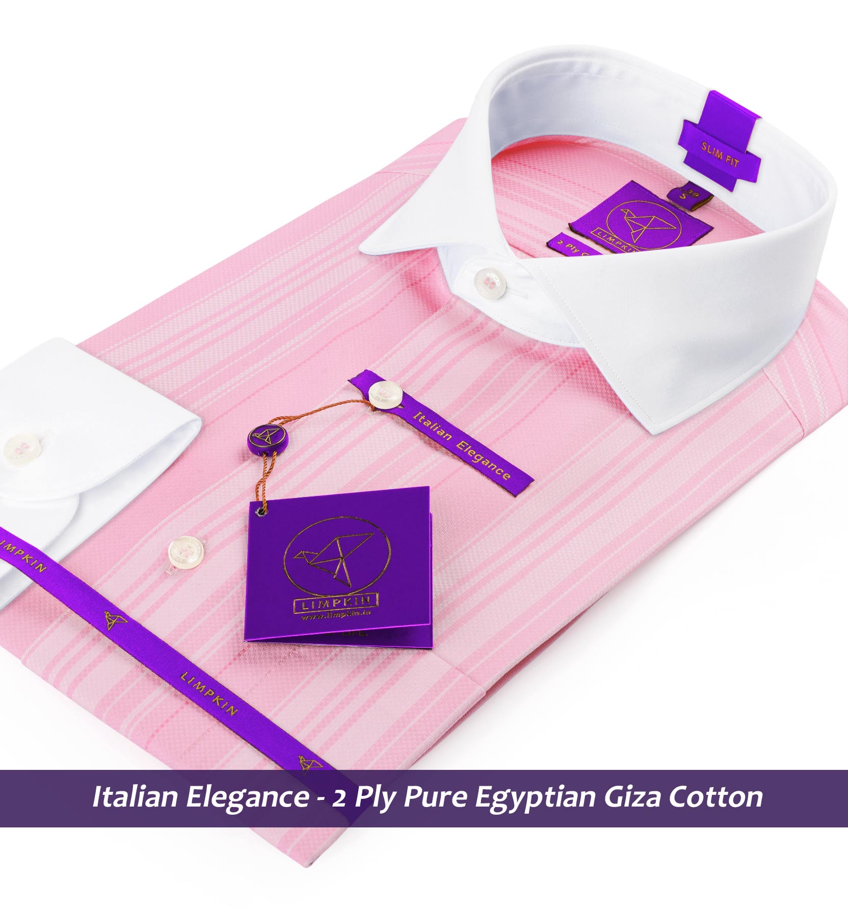 Oklahoma- Flamingo Pink Stripe- White Collar