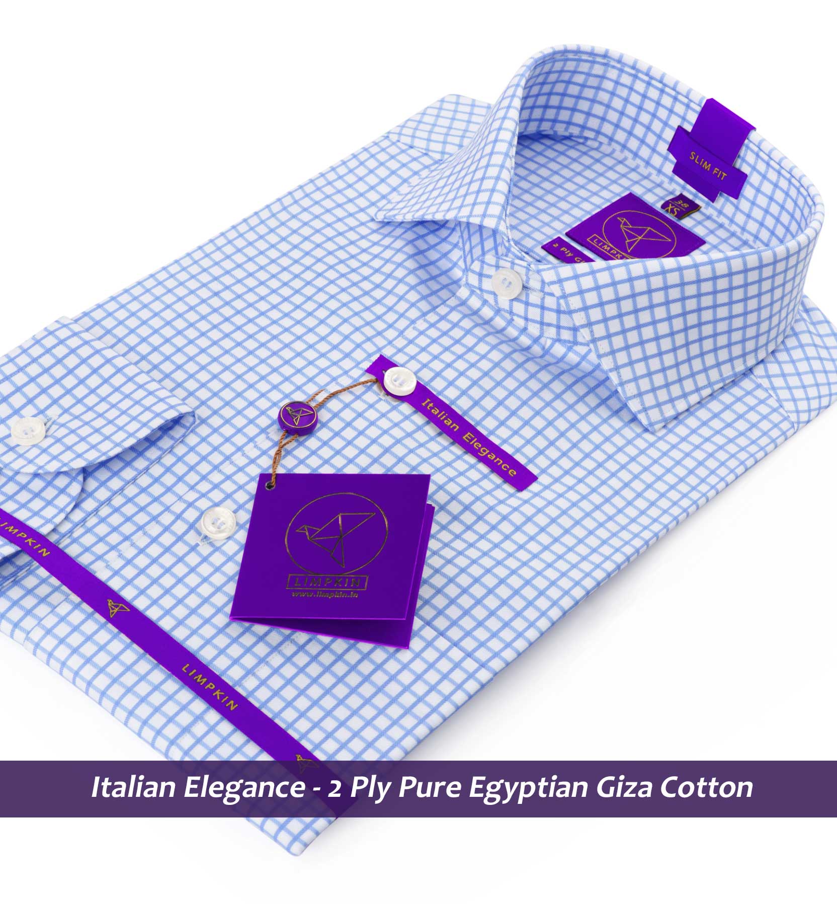 Warsaw- Azure Blue & White Check