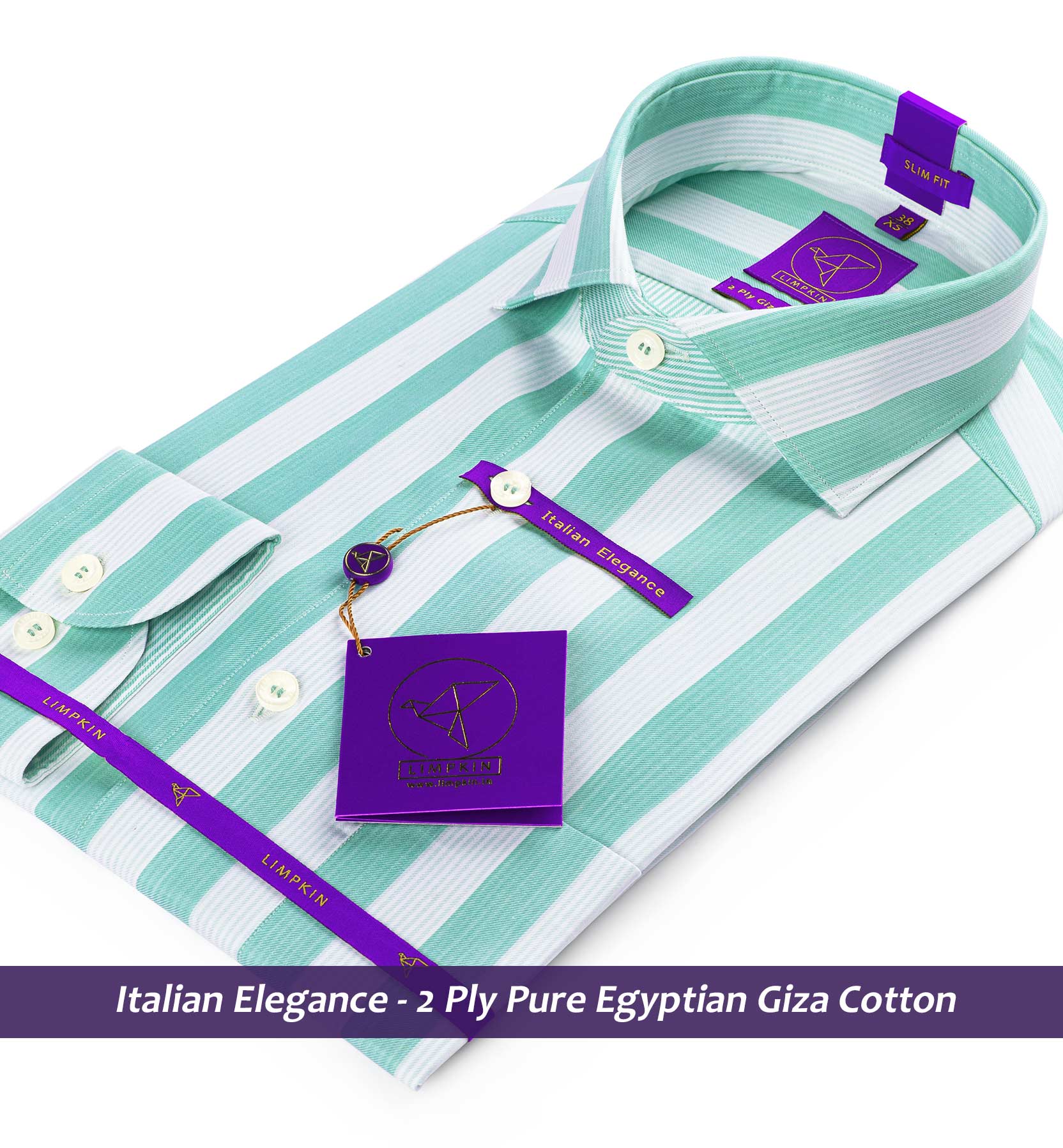 Francisco- Turquoise & White Stripe