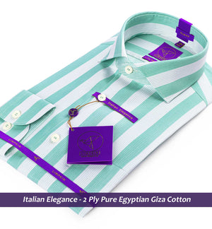 Francisco- Turquoise & White Stripe