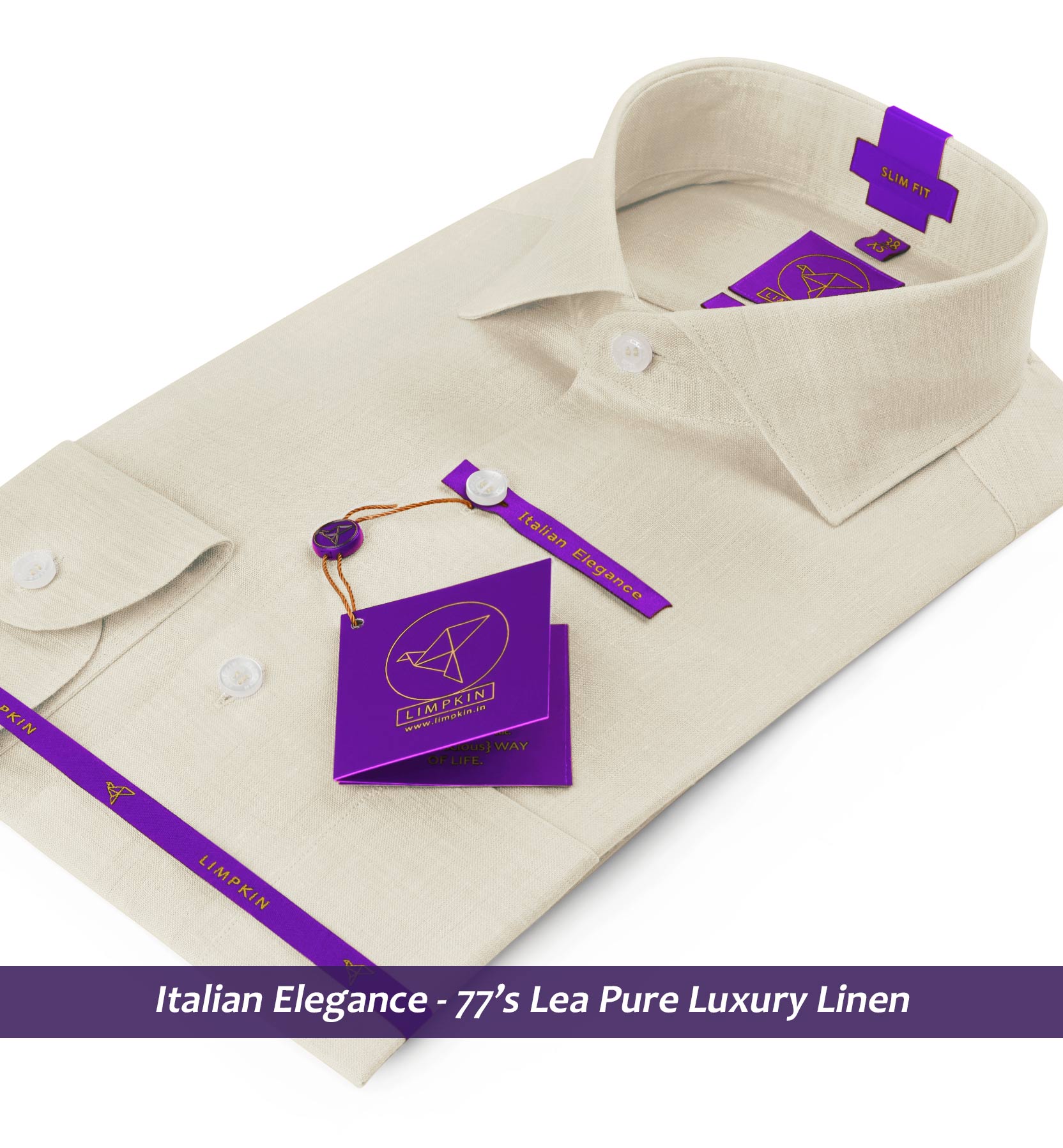 Artimide- Royal Beige Solid Linen- 77's Lea Pure Luxury Linen