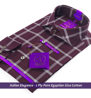 Amsterdam- Burgundy & Grey Check