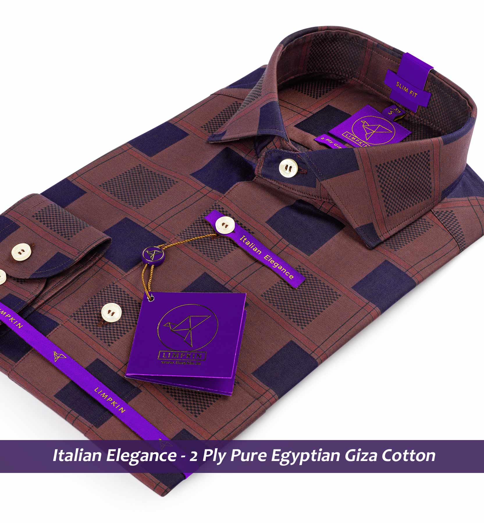 Moreno- Burgundy & Navy Check