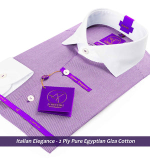 Rafina- Deep Purple & White Structure- White Collar