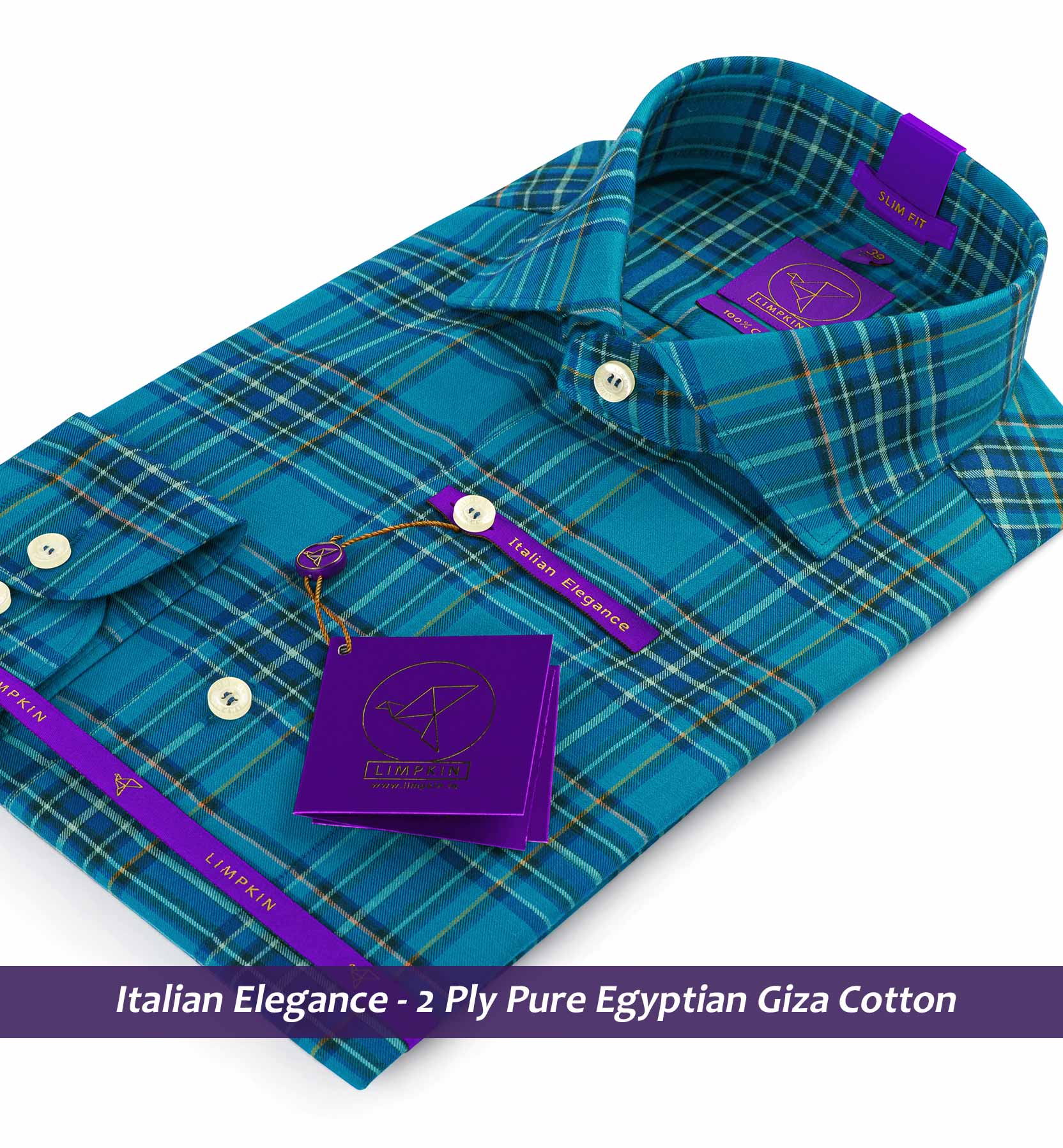 Rimini- Teal Blue & Navy Check