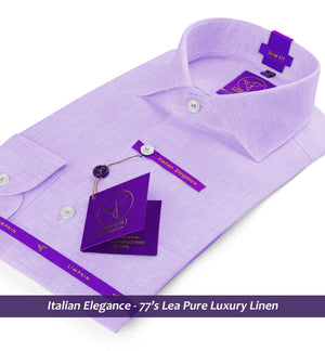 Tuscany- Periwinkle Lilac Solid Linen- 77's Lea Pure Luxury Linen
