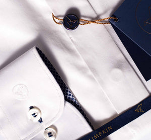 Vatican- Pristine Pure White with Print- Mandarin Collar