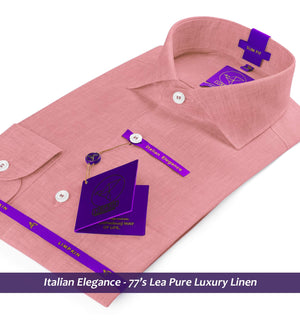 Mallawi- Apricot Pink Solid Linen- 77's Lea Pure Luxury Linen