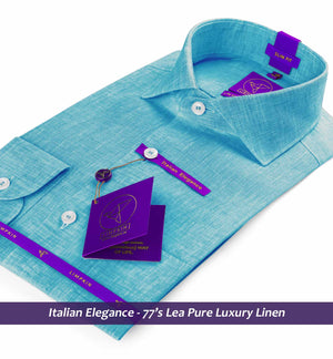 Portofino- Turquoise Blue Solid Linen