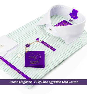 Columbia- Emerald Green & Grey Stripe