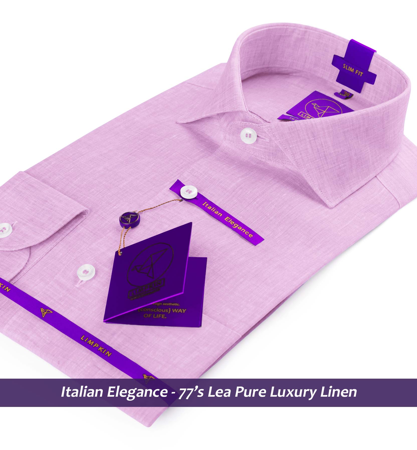 Tuscany- Blush Pink Solid Linen- 77's Lea Pure Luxury Linen