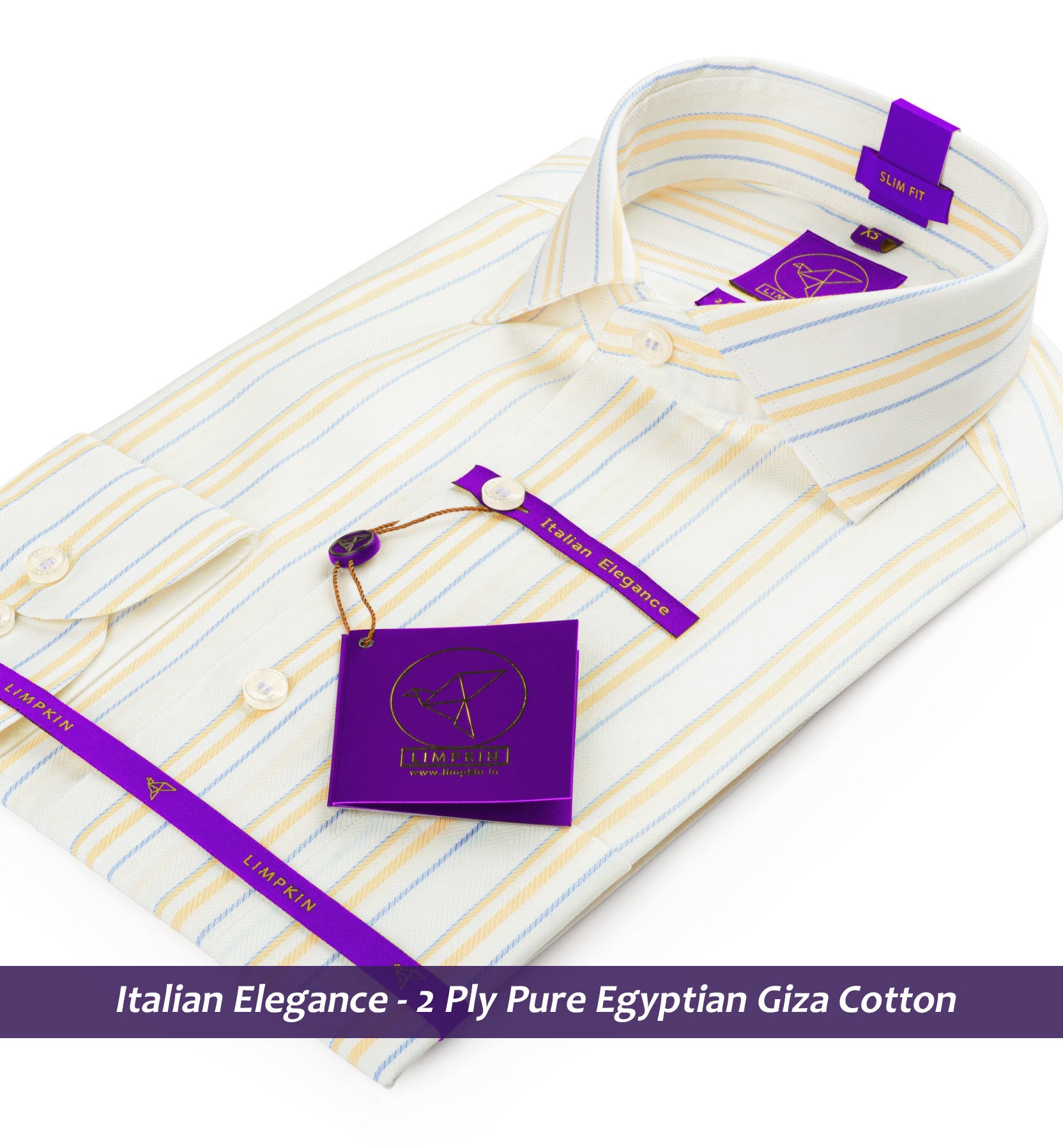 Brantford- Azure Blue & Orange Stripe