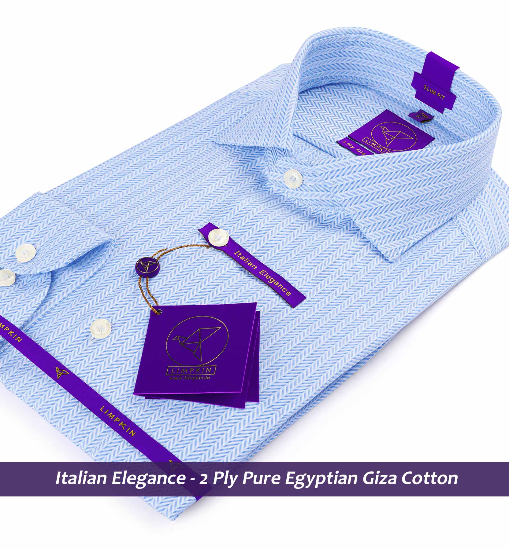 Luxor- Azure Blue & White Stripe