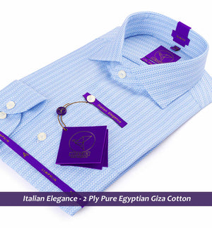 Luxor- Azure Blue & White Stripe