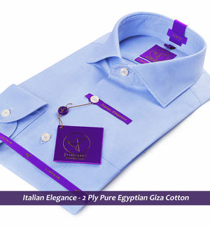 Nelson- Azure Blue Structure- 2 Ply Egyptian Giza Cotton- Delivery from 9th March