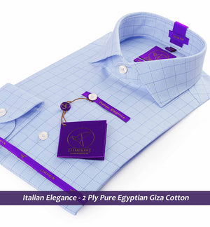 Albany- Azure Blue & Navy Check