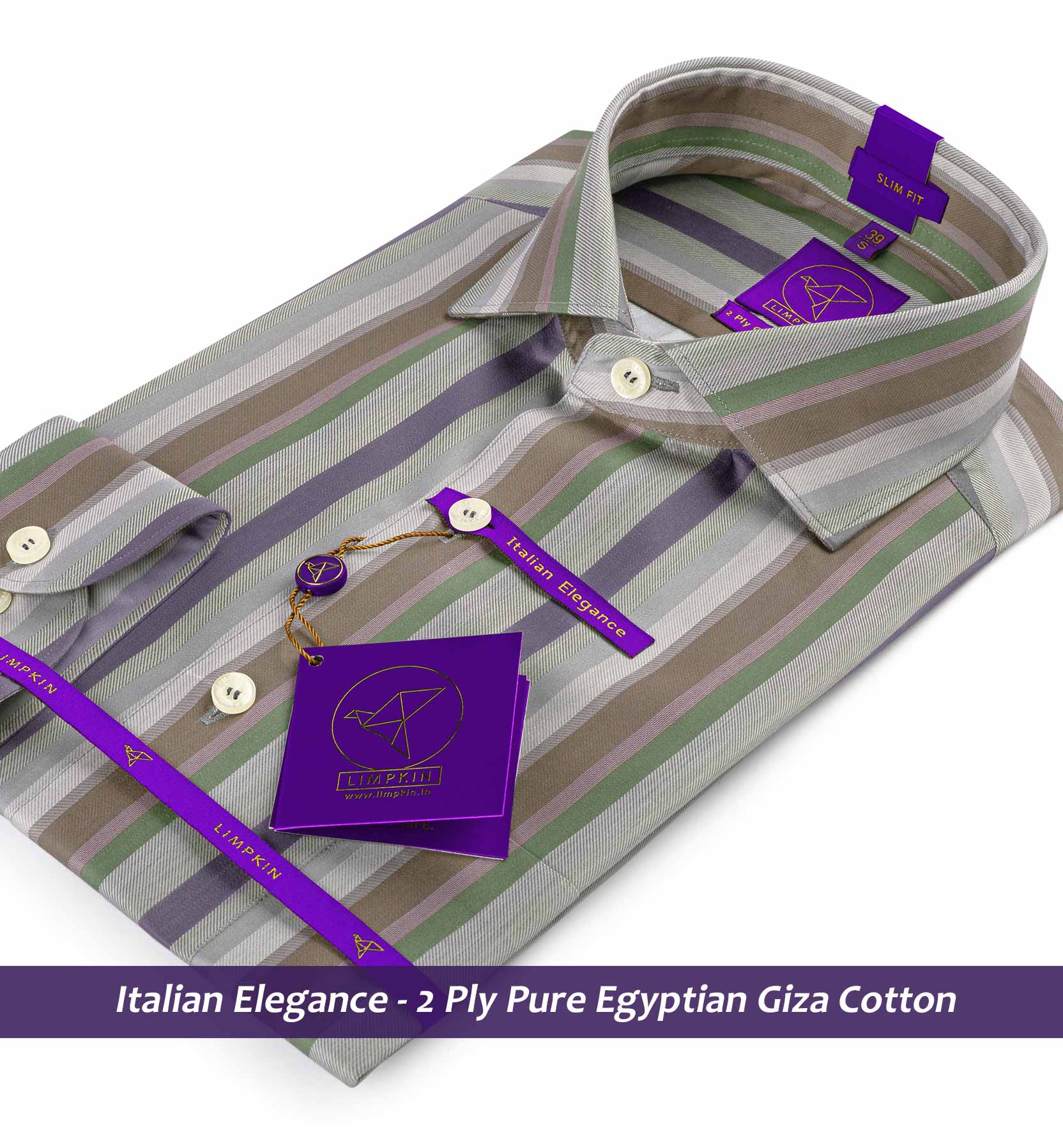 Nostrand- Flint Grey & Emerald Green Stripe