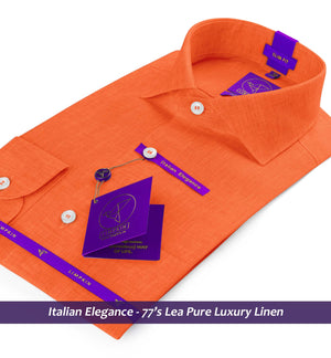 Nikiti- Tangerine Orange Solid Linen