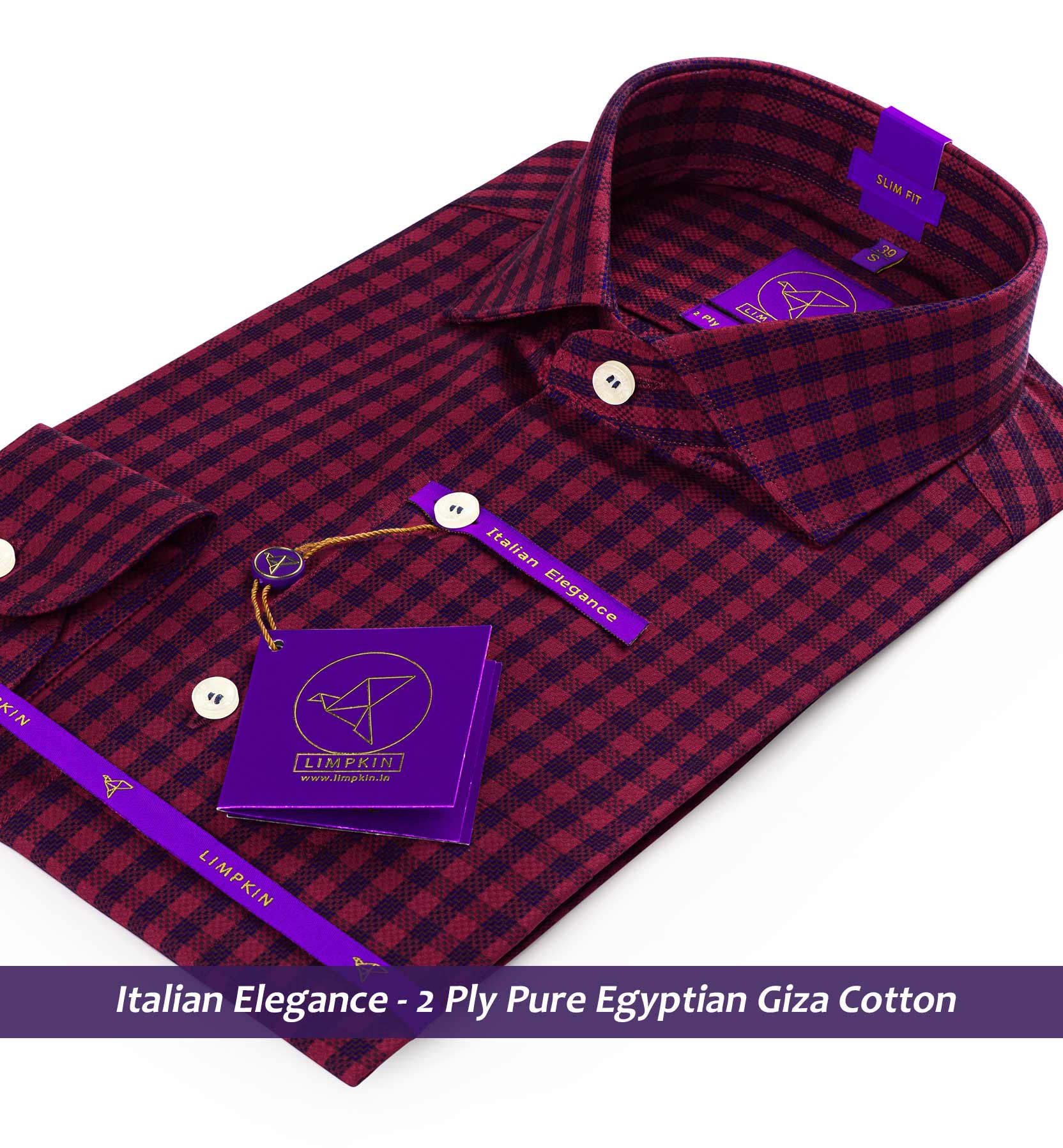 Portugal- Burgundy & Navy Check