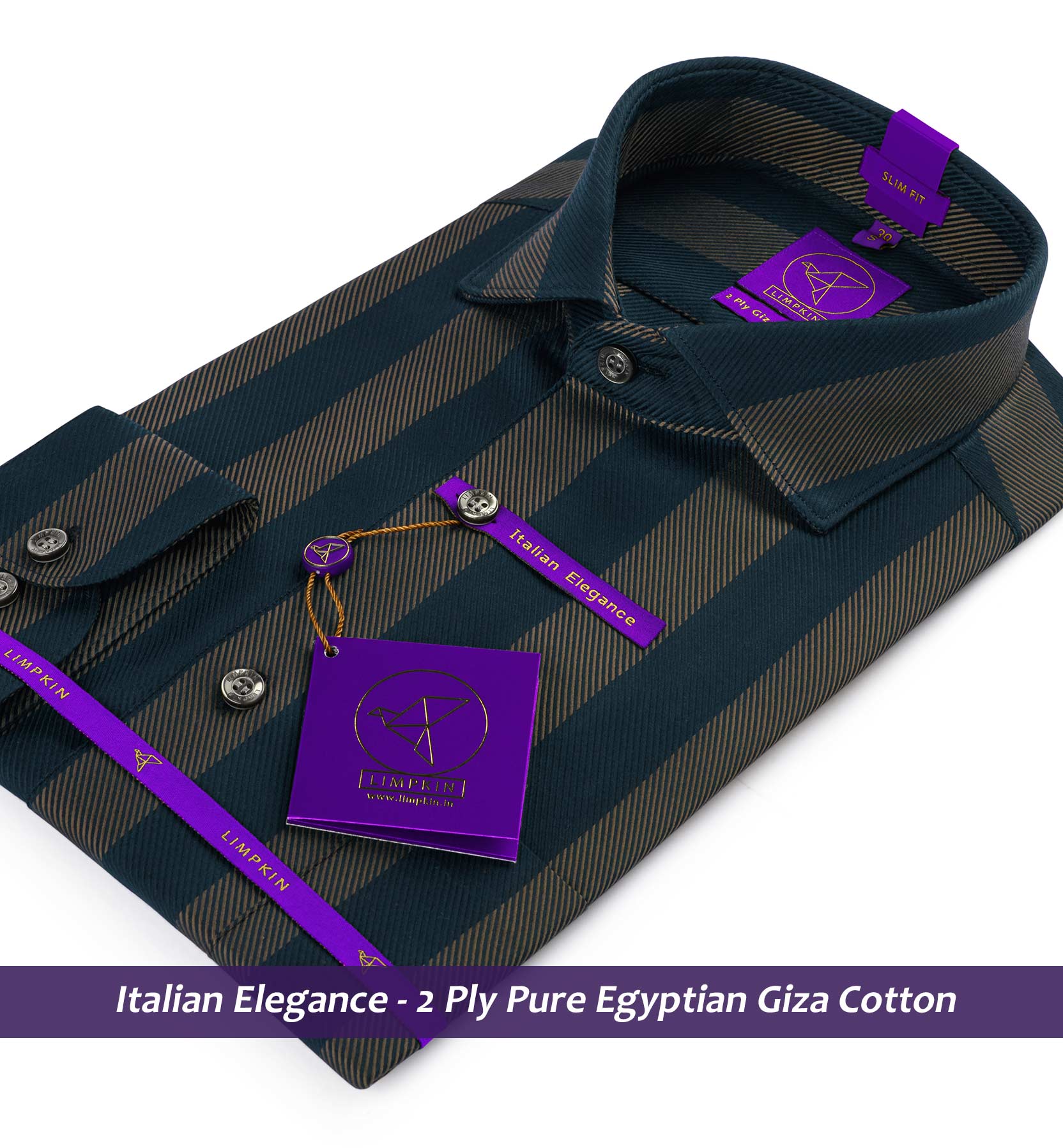 Moncton- Teal Green & Beige Stripe