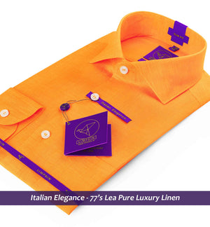 Nikiti- Tangerine Orange Linen- 77's Lea Pure Luxury Linen