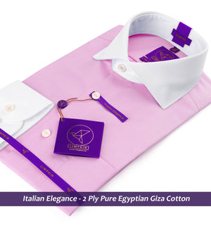 Denton- Flamingo Pink Stripe- White Collar