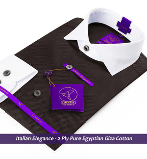 Muraco- Mocha Brown Structure- White Collar