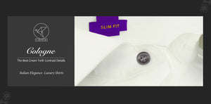 Cologne- The Best Cream Twill- Contrast Details- 2/140 Egyptian Giza Cotton-  Delivery from 7th May