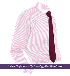 Lombardy- Flamingo Pink & White Stripe