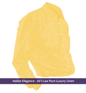 Loreto- Canary Yellow Solid Linen- 66's Lea Pure Luxury Linen