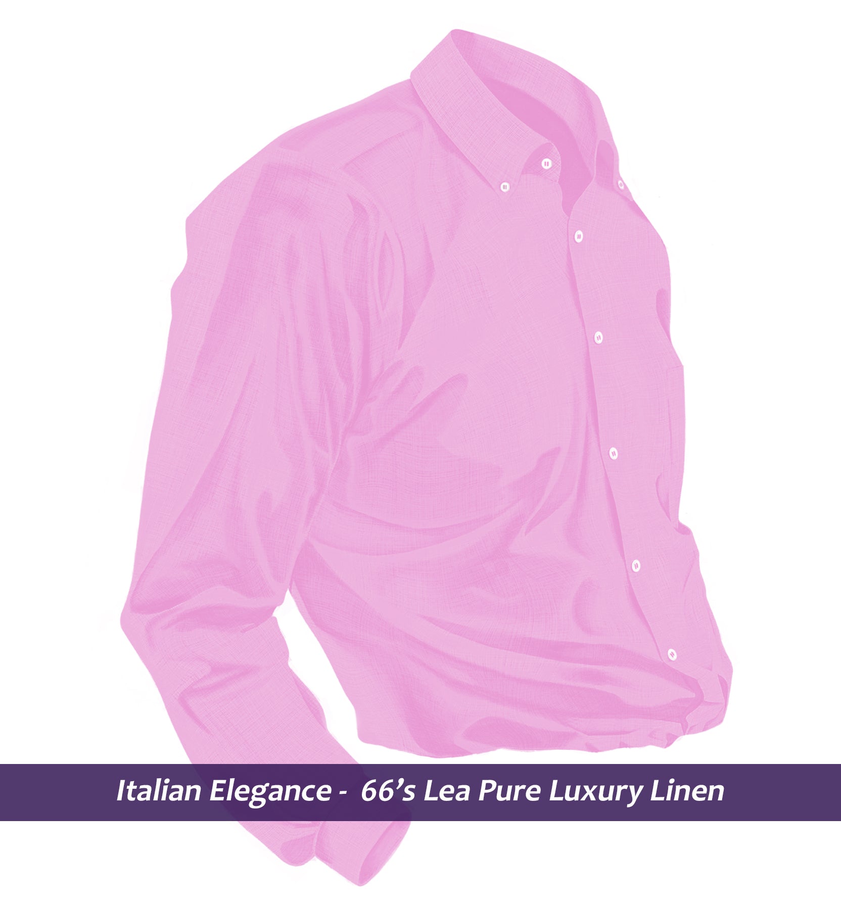 Macedonia- Flamingo Pink Solid Linen- Button Down