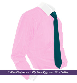 Omaha- Flamingo Pink Stripe with White Collar