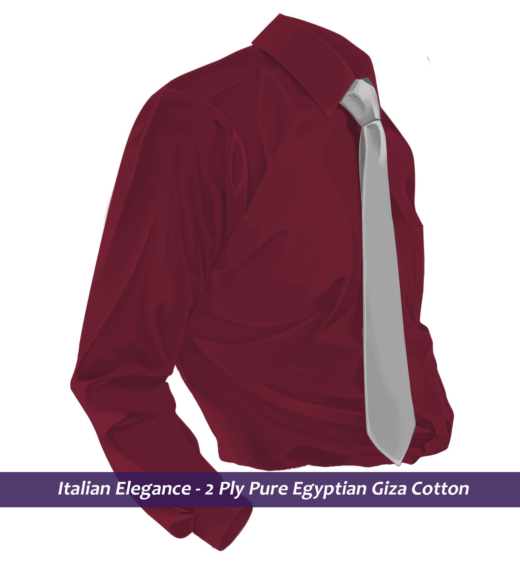 Torrance- Burgundy Solid Twill- 2 Ply Egyptian Giza Cotton-  Delivery from 7th May