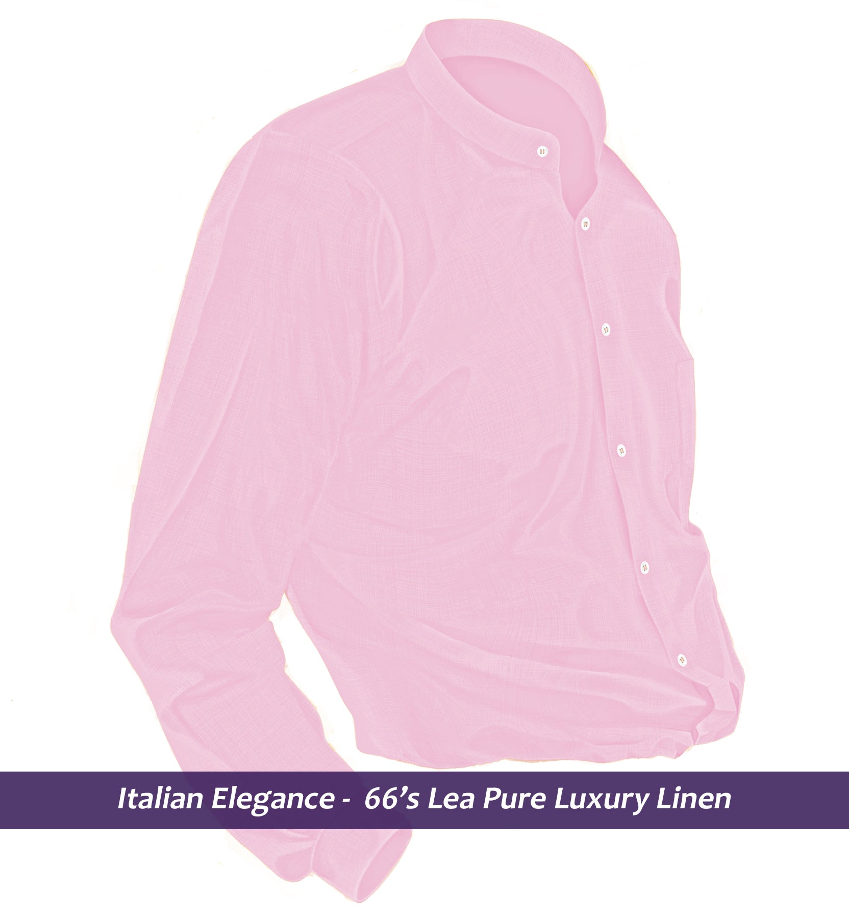 Yantai- Lemonade Pink Solid Linen- Mandarin Collar