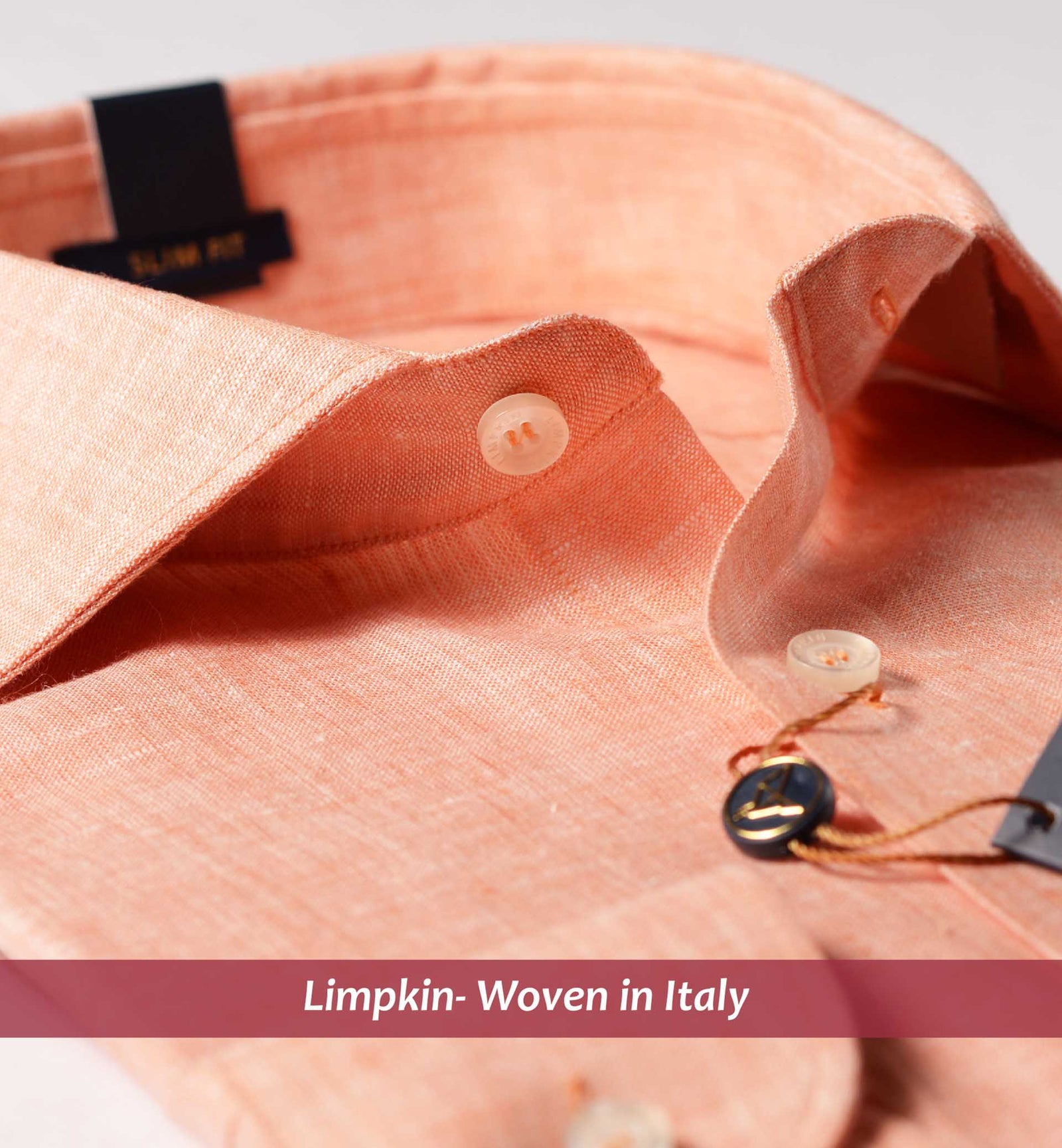 Turin- Orange Solid Linen- 66's Lea Pure Luxury Linen