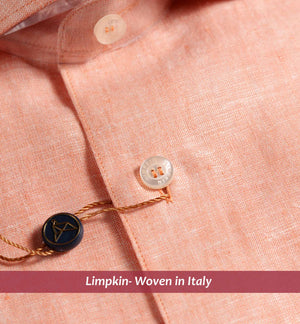 Turin- Orange Solid Linen- 66's Lea Pure Luxury Linen